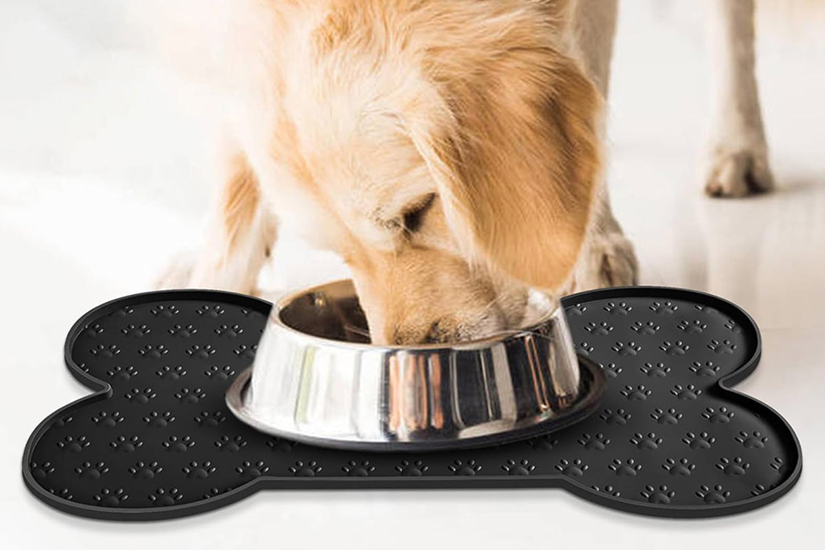 Dog Food Mats for Floors Waterproof Silicone Dog Bowl Mat with Raised Edge