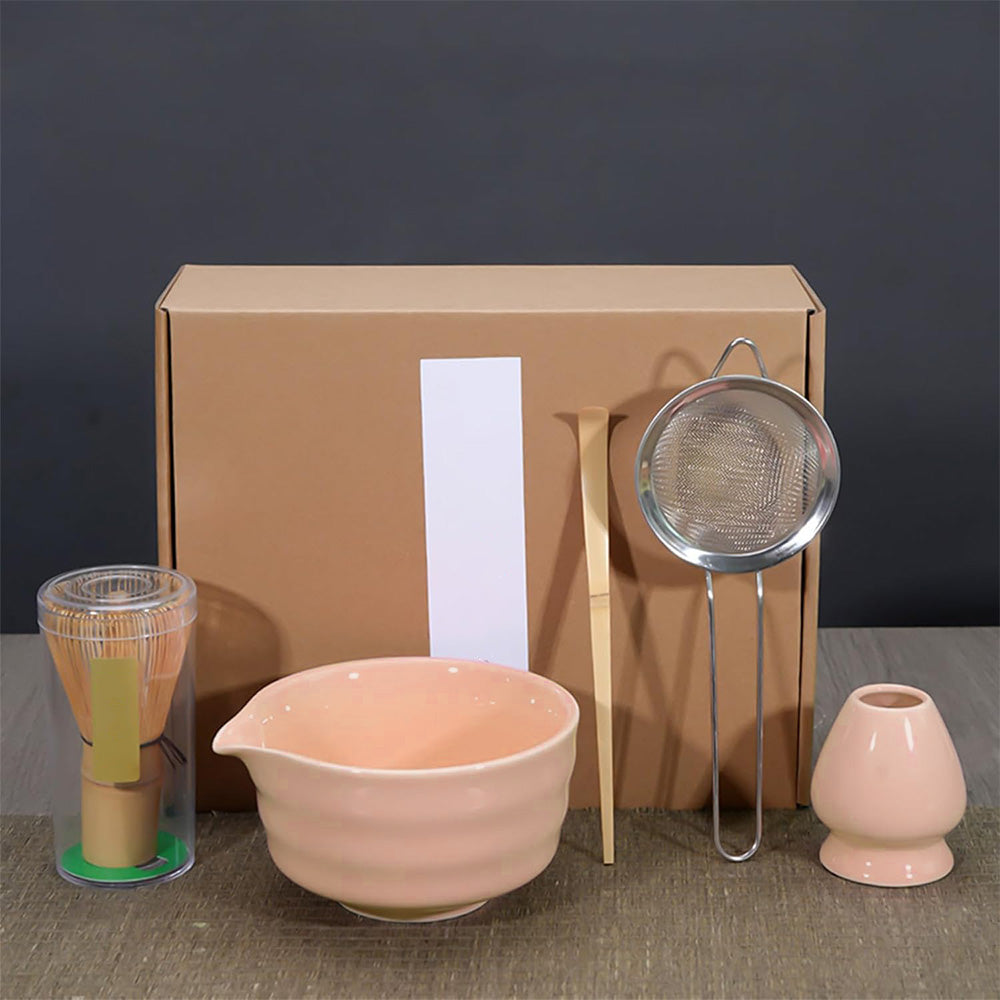 Matcha Whisk Set 5PCS Ceramic Matcha Kit Matcha Bowl With Spout Matcha