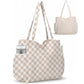 Corduroy Tote Bag with Side Water Bottle Pockets Large Shoulder Bag Casual Handbag