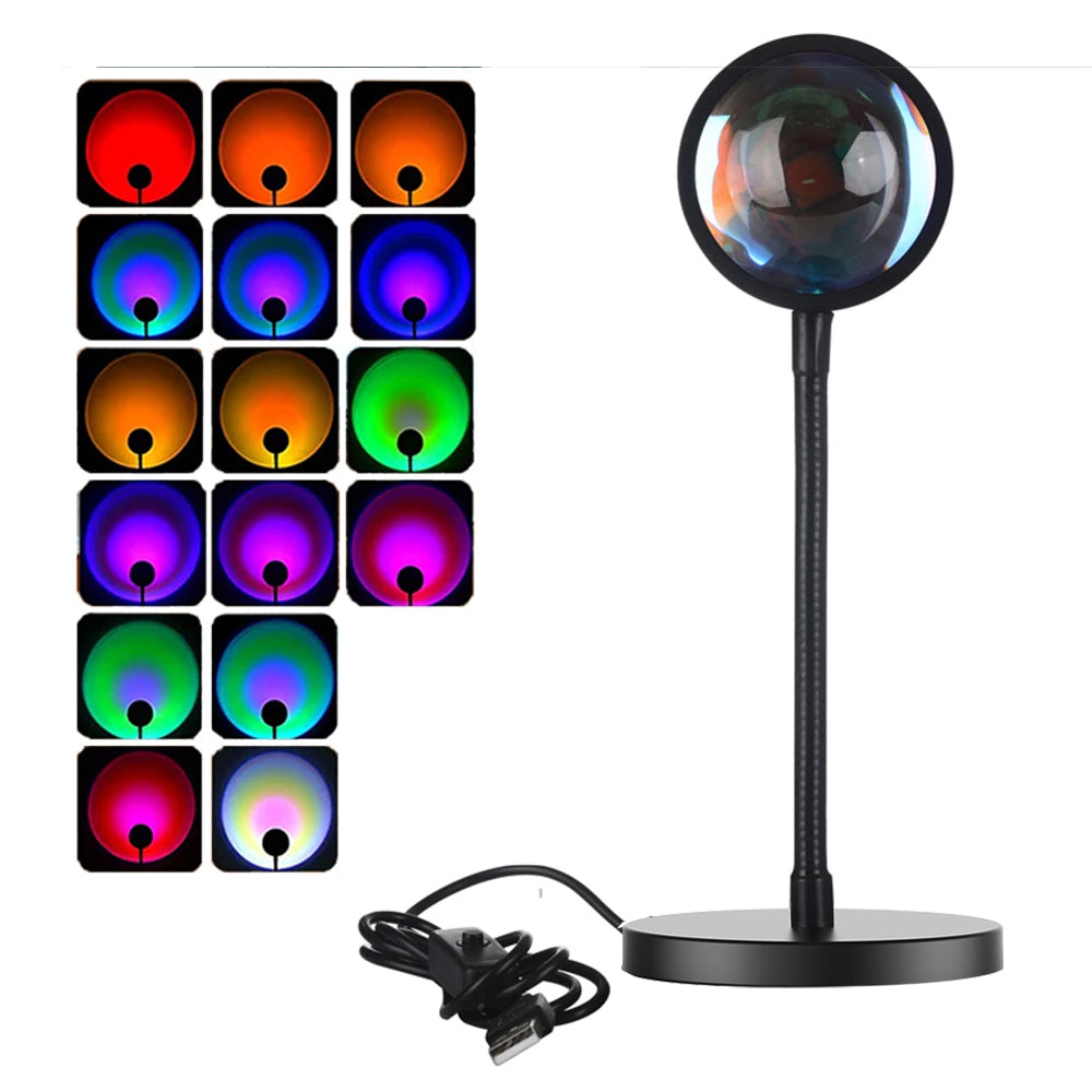 Sunset Lamp Projector with APP and Remote Control for Bedroom-RGB Soft Rod