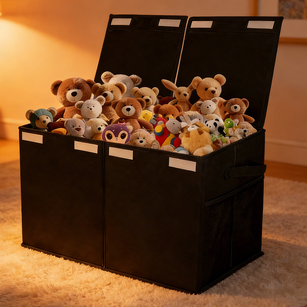 Foldable Toy Storage Organizer Box with Lid and Dividers