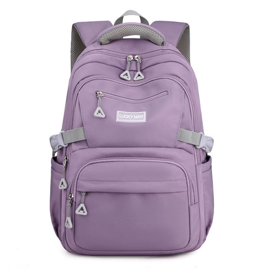 Backpack Solid Teenage Girls School Shoulder Bag Nylon
