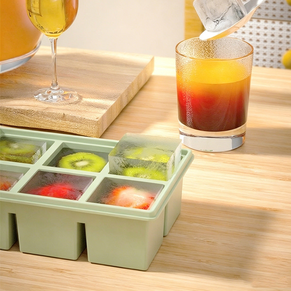 3 Pack Silicone Ice Cube Trays with Lids Large Ice Mold for Freezer