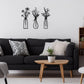 3Pcs Metal Floral Wall Decor Set Rustic Flower Wall Art for Living Room Bedroom