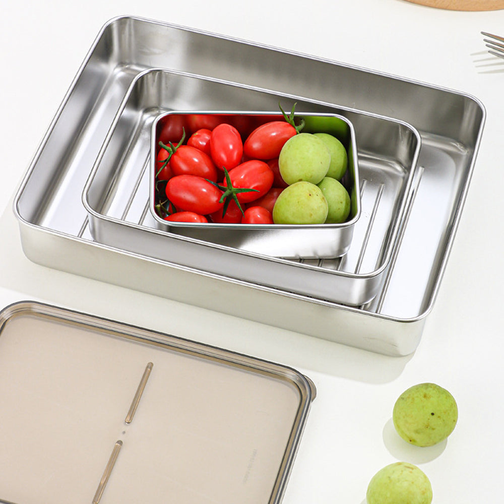 Stainless Steel Airtight Food Storage Container with Lid for Refrigerator