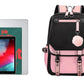 Girls Backpack Middle School Students Bookbag with USB Charge Port
