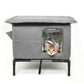 Cat House Indoor Outdoor Insulated Shelter for Small to Medium Cats-Grey