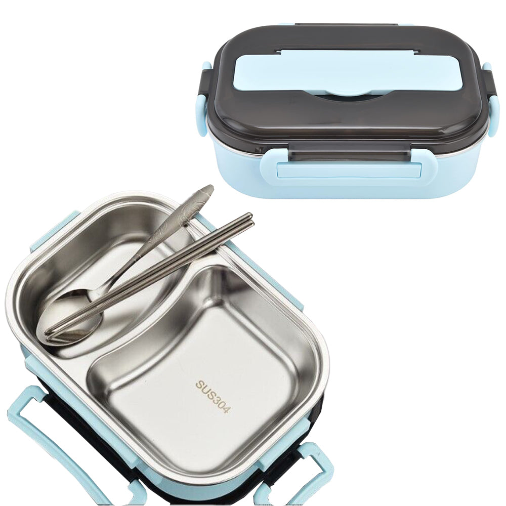 304 Stainless Steel 2-Grid Insulated Bento Lunch Box with Compartments