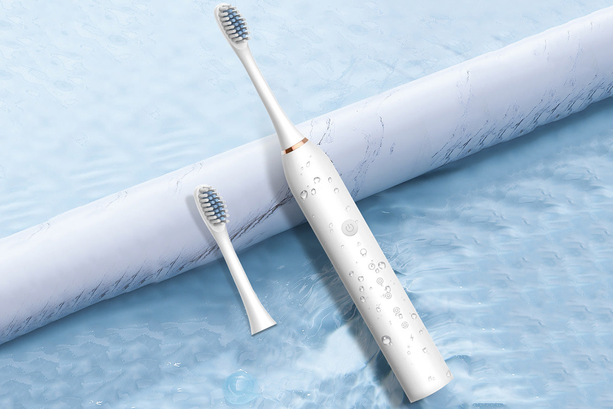 Couple's Electric Toothbrush Set with Travel Case -White and Pink