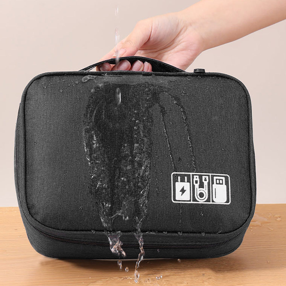 Large Digital Electronics Travel Organizer Bag with Adjustable Dividers