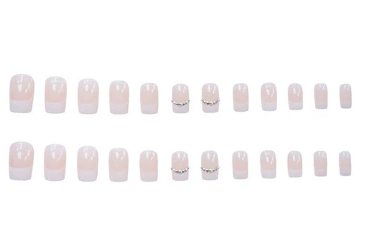 22-Piece Reusable Press-On Nail Set with Floral Design for Easy Manicure