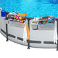 2Pcs Hanging Removable Poolside Storage Basket with Cup Holders