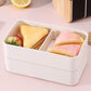 Bento Box 2 Layer Stackable Leak-Proof Japanese Lunch Box with Spoon Fork