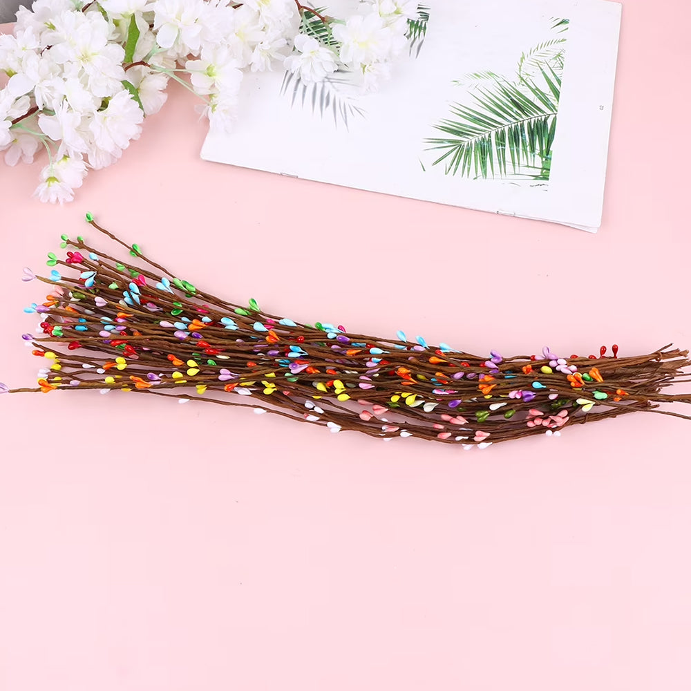 100 PCS Faux Pussy Willow Branches Realistic Artificial Willow Stems for DIY Crafts