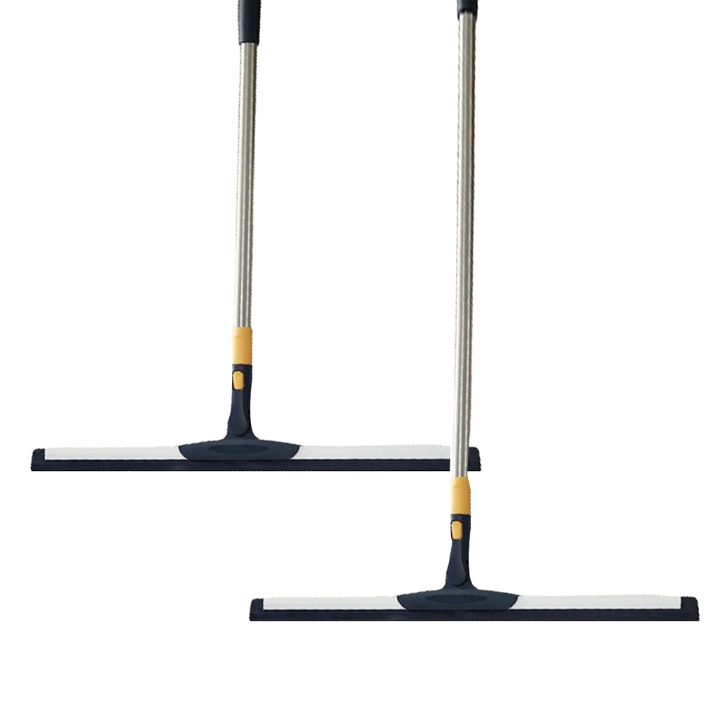2Pcs Telescopic Long Handle Floor Squeegee Scrubber