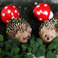 6Pcs Resin Mini Hedgehogs and Mushroom Fairy Garden Accessories Set