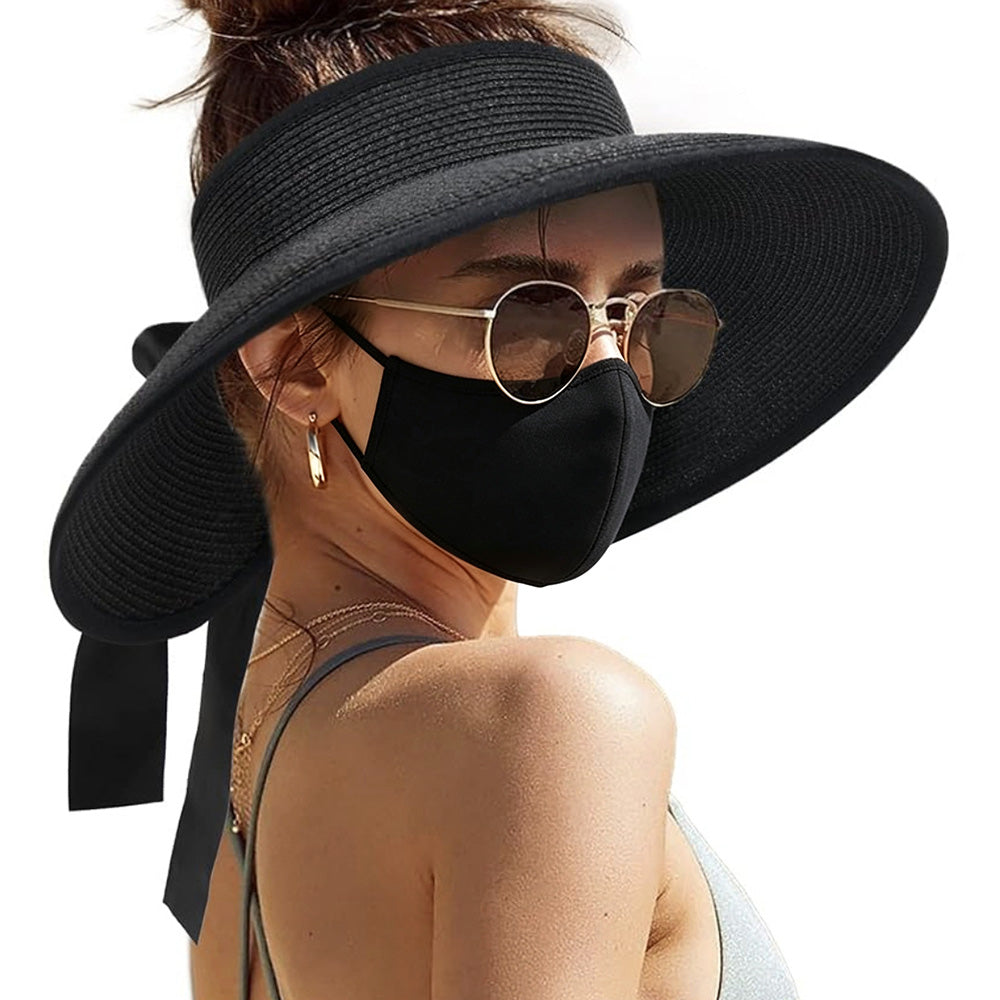 Foldable Adjustable Wide Brim Open Top Outdoor Sun Visor Hat