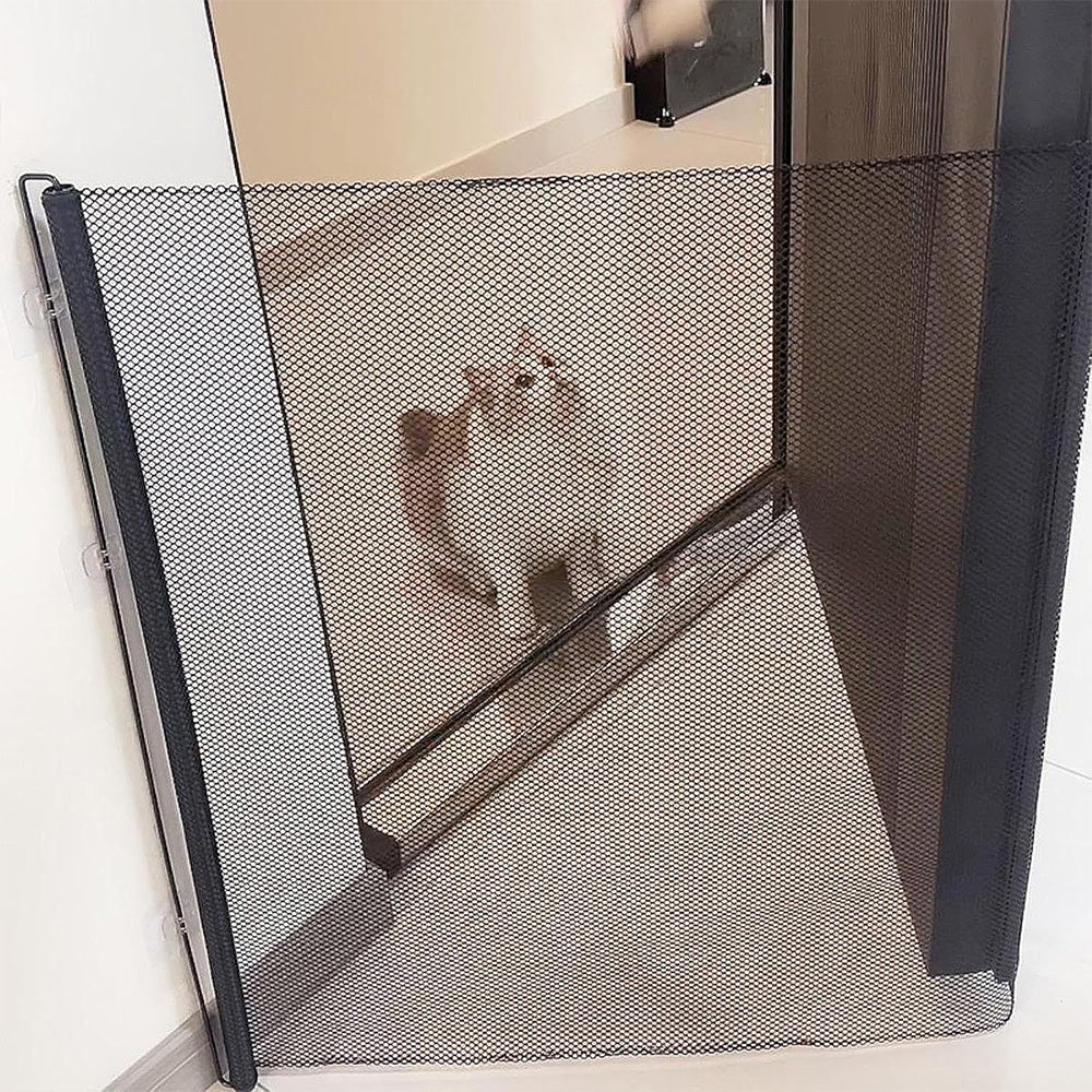 Retractable Dog Gate for Outdoor Staris Hallways Doorways No Drill