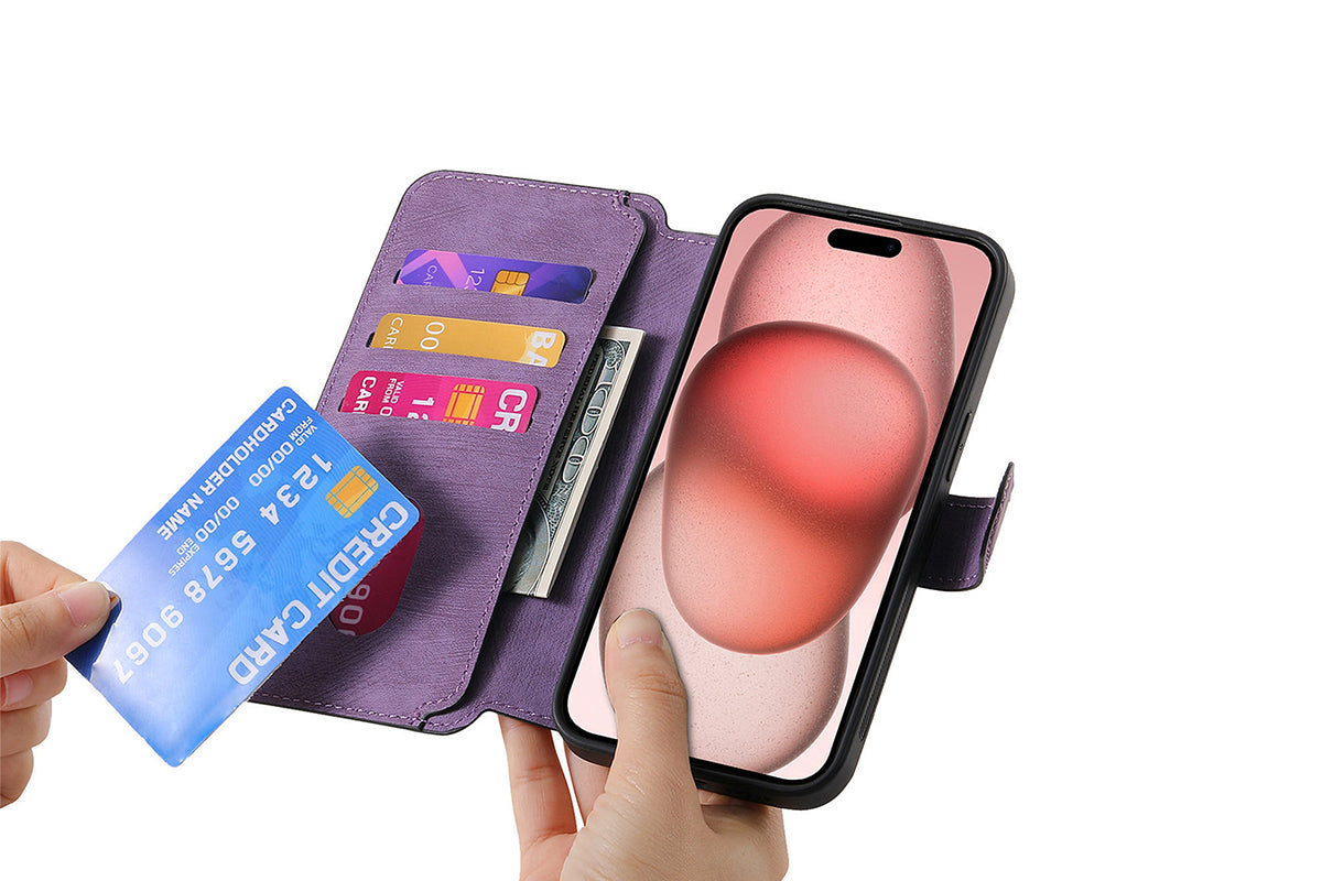 Magnetic Wallet Case for iPhone 17Series RFID Blocking Card Holder Phone Stand