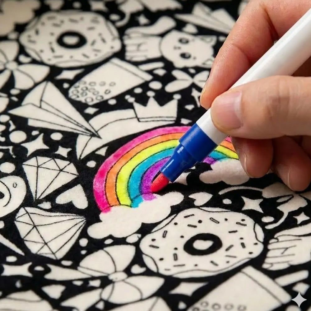 DIY Washable Coloring Blanket Reusable Coloring Art Mat-Style 2