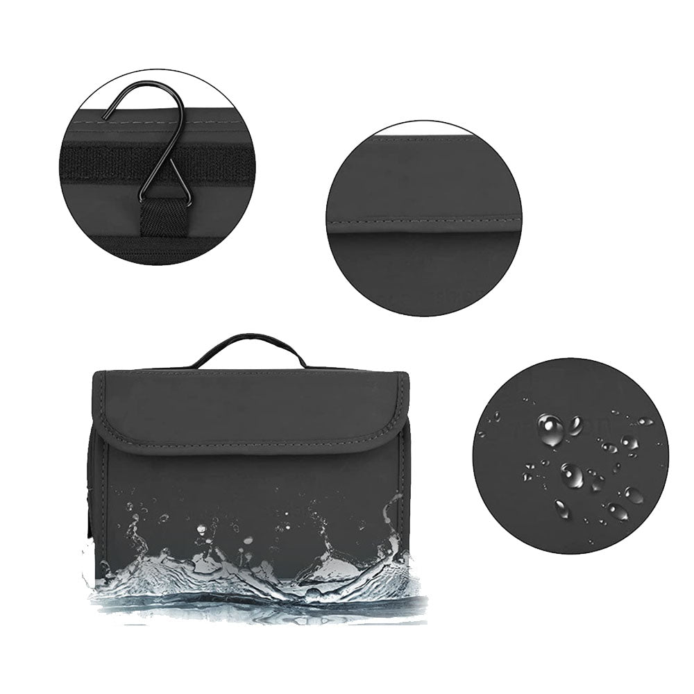 PU Leather Water-resistant Toiletry Bag Travel Bag Hanging Travel Organizer