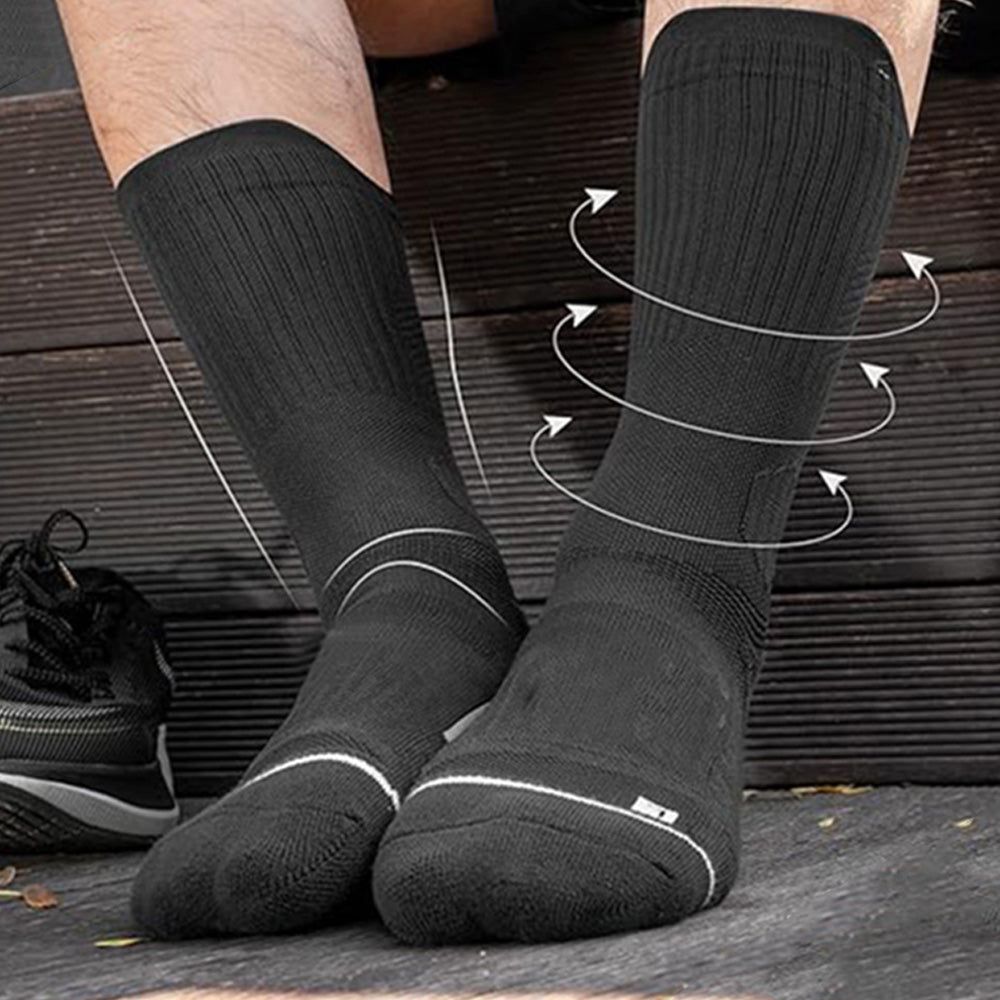 5 Pair Cushion Crew Socks Running Socks for Hiking Basketball