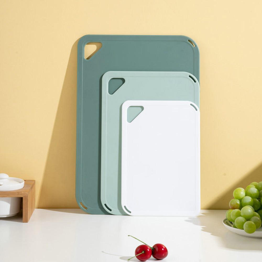 3 PCS Plastic Cutting Board Set with Hanging Loop Non Slip PP Chopping Board for Home
