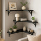 Corner Floating Shelves Set of 3 Wall Mounted Rustic Wood Storage Display Shelves