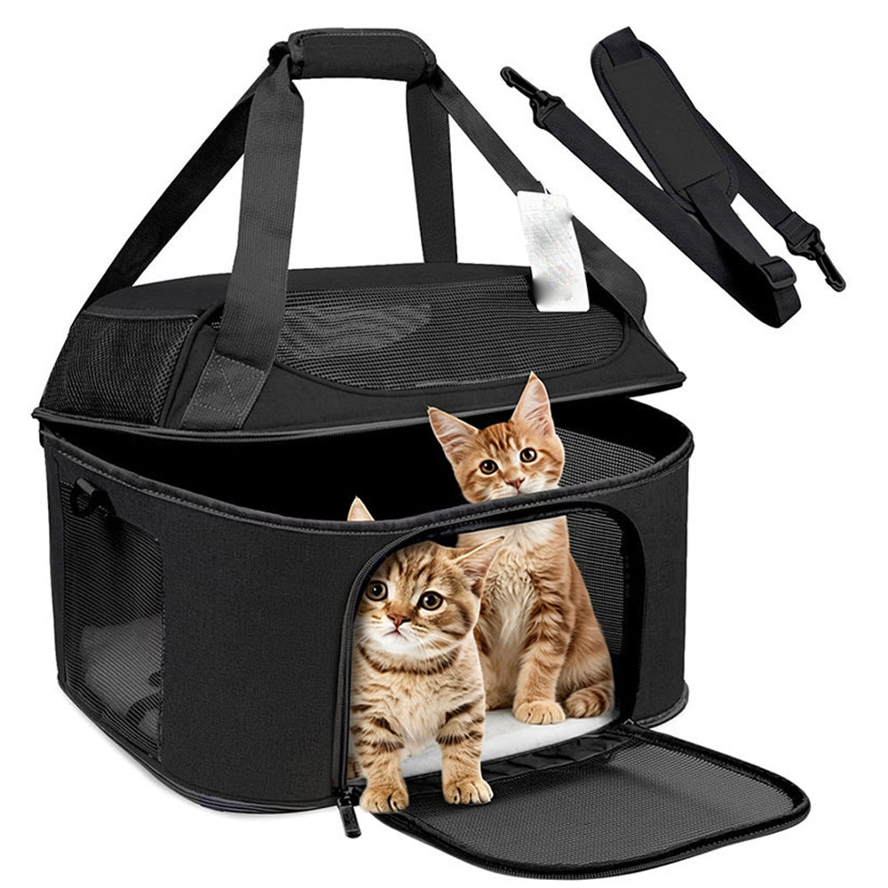 Breathable Pet Carrier Foldable Cat Travel Bag Shoulder Bag