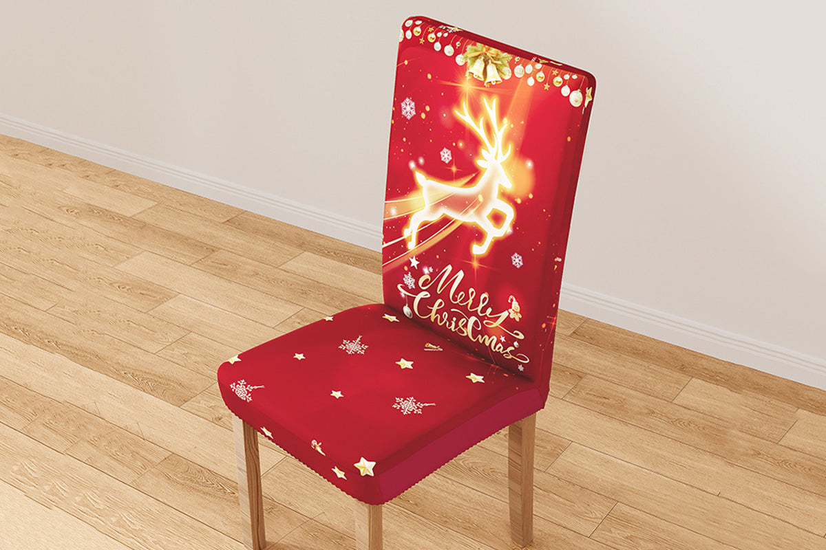 Christmas Chair Cover Slipcover for Dining Chairs for Christmas Parties and Holiday Decor