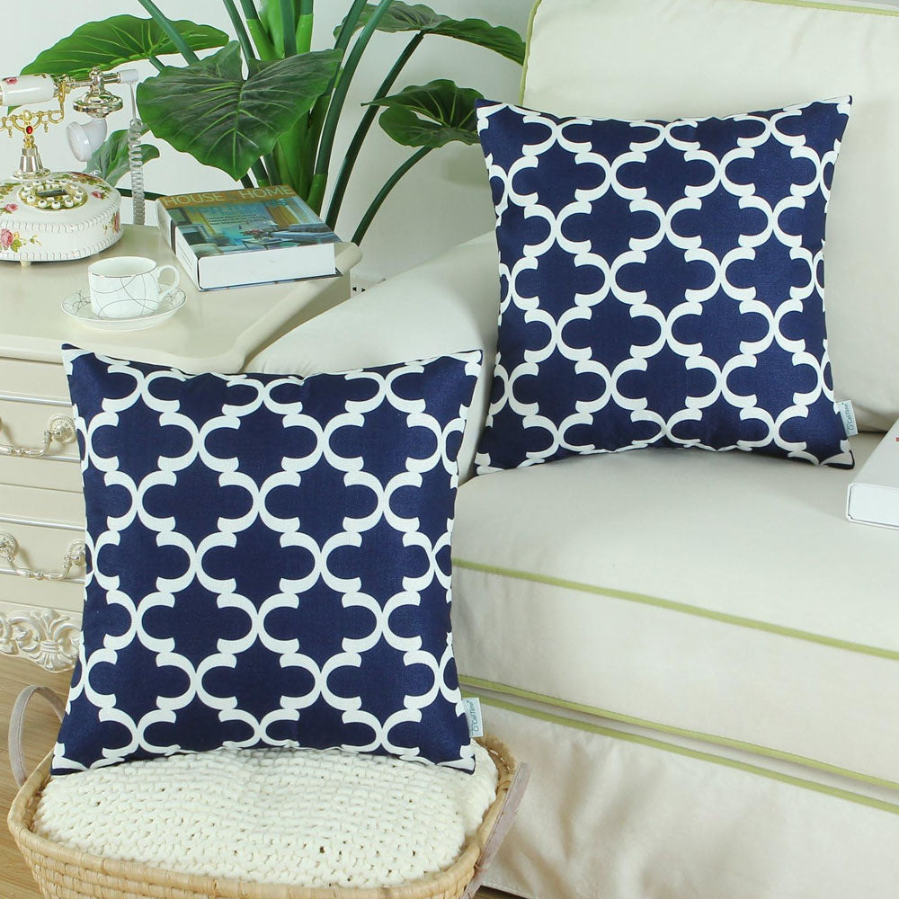 2Pcs 45X45cm Throw Pillow Cover Geometric Printed Throw Sofa Cushion Cases