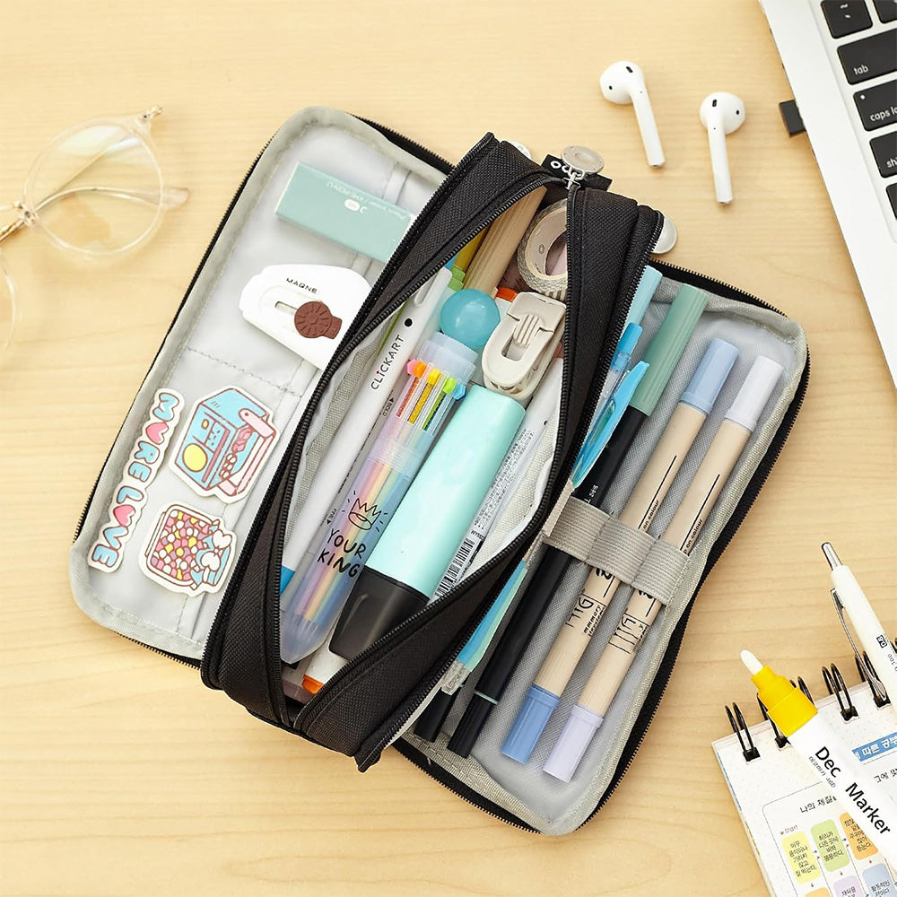 Large Pencil Case with Multiple Compartments Stationery Organizer for Students