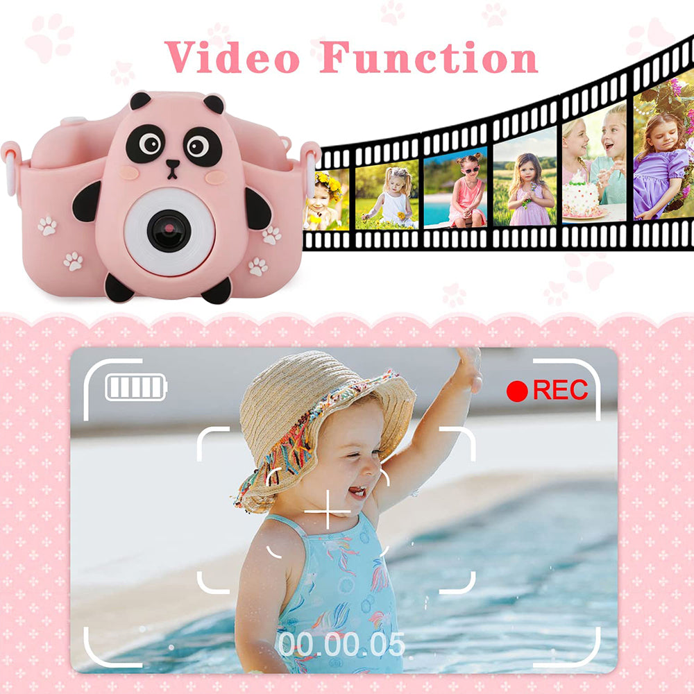 1080P HD Cute Animal Digital Camera Toy with 64G Memory Card-Panda