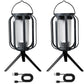 Solar Lantern with Tripod Flickering Flame Solar Outdoor Lights 4 Lighting Modes