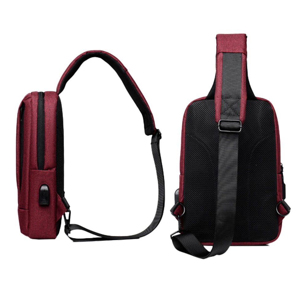 Chest Bag Sling Bag for Men with USB Charging Port