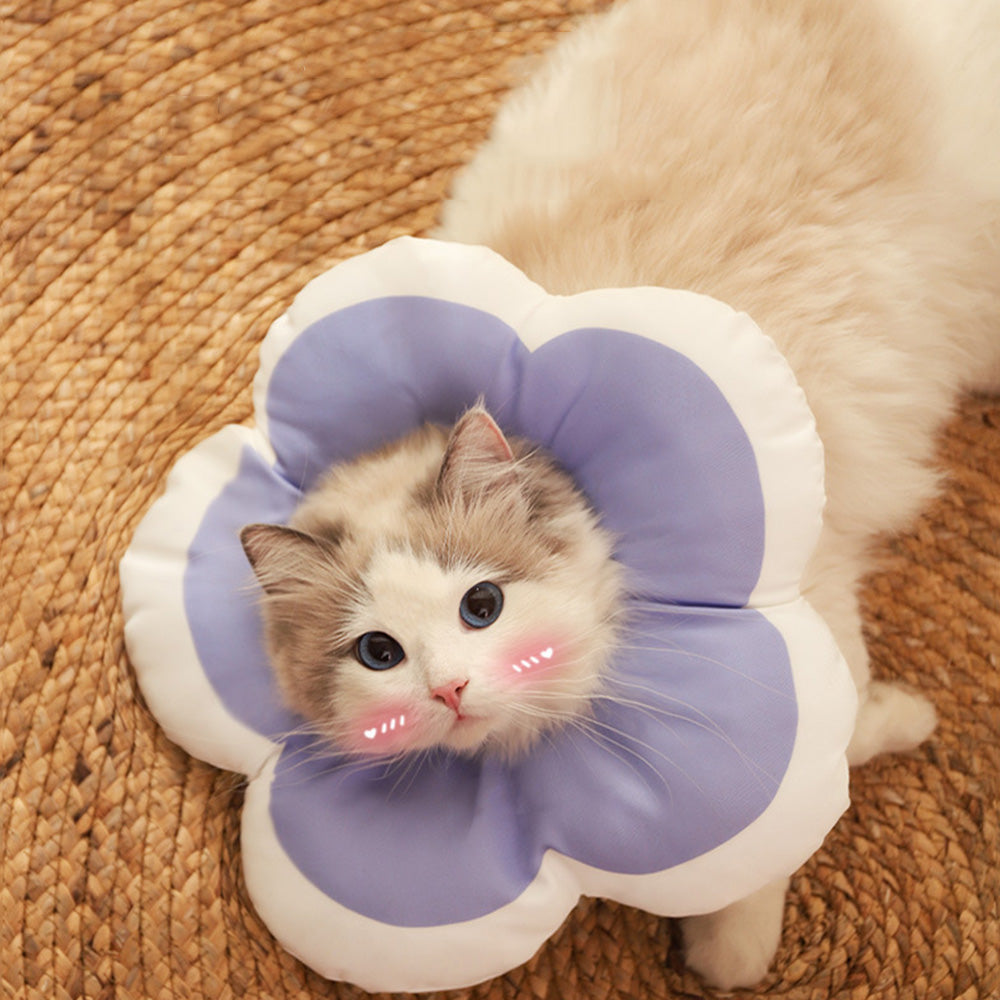 Cute Flower Cat Cone Collar Anti-Bite Lick Wound Healing Protective Neck Collar