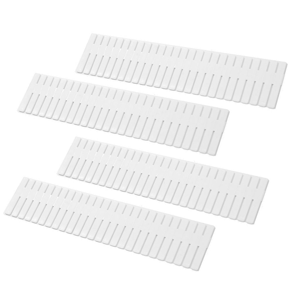 24Pcs Adjustable Drawer Divider DIY Storage Organiser for Cabinets