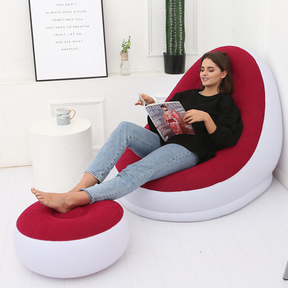 Inflatable Lounge Chair and Footrest Set