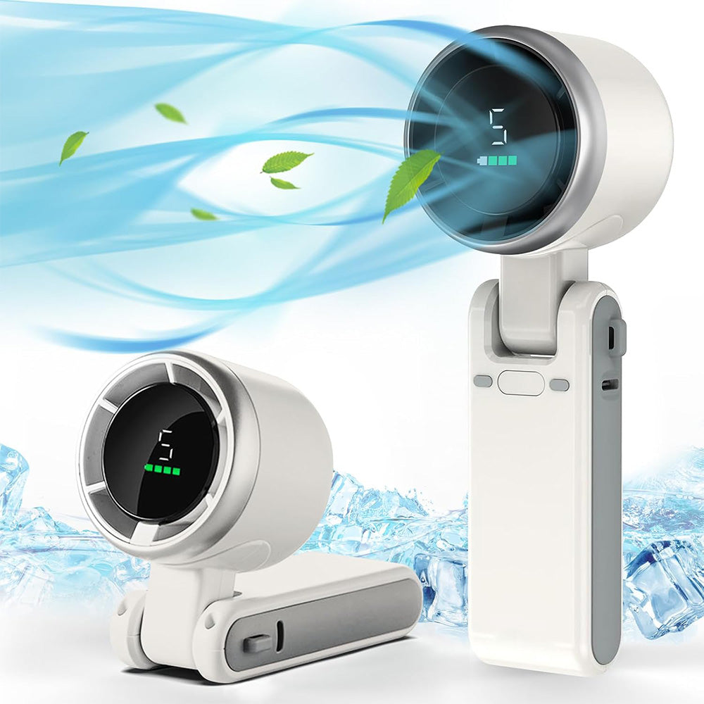 Portable Handheld Turbo Fan 5 Speed Adjustable Mini Personal Fan