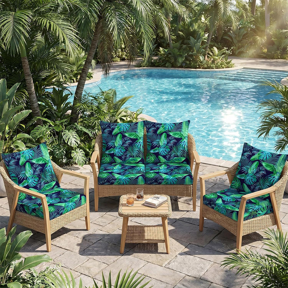 4Pcs Patio Cushion Covers Stretchable Outdoor Seat Cushion Covers for Furniture