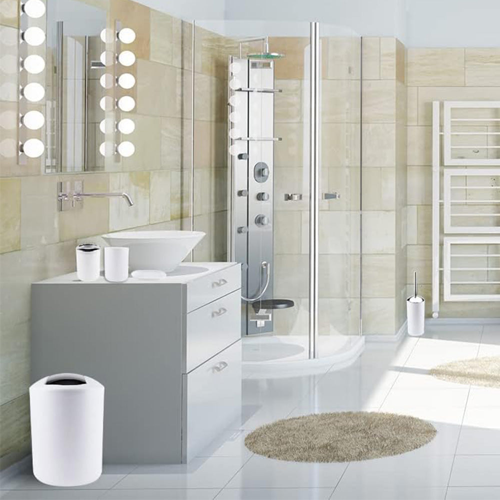6 Piece Bathroom Accessories Set Soap Dish Soap Dispenser Toothbrush Holder Toilet Brush Trash Bin