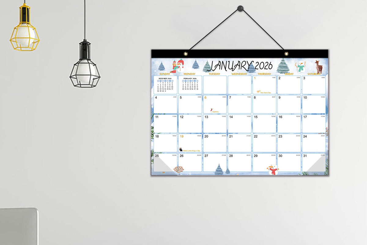 Desk Calendar 18-Month from 2026 Jan- 2027 June with Corner Protectors for Office