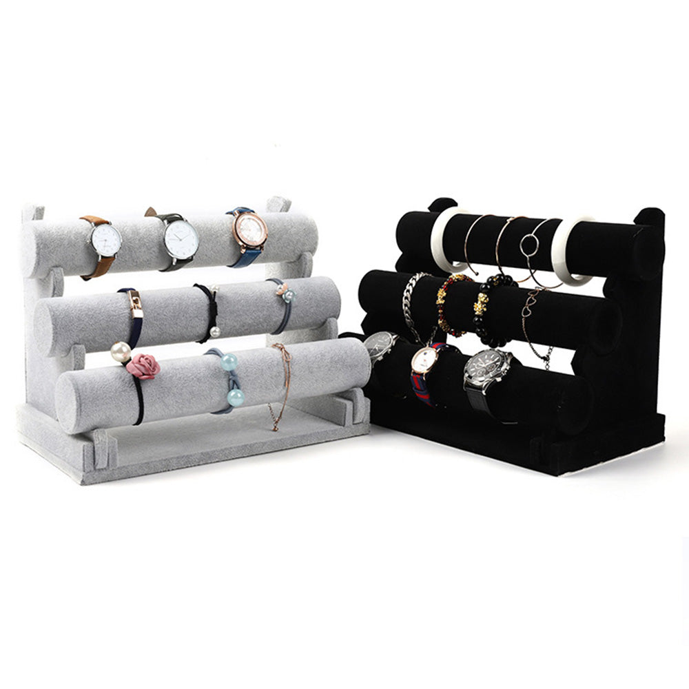 3 Tier Detachable Velvet Bracelet Display Stand for Jewelry Store Home Organizer