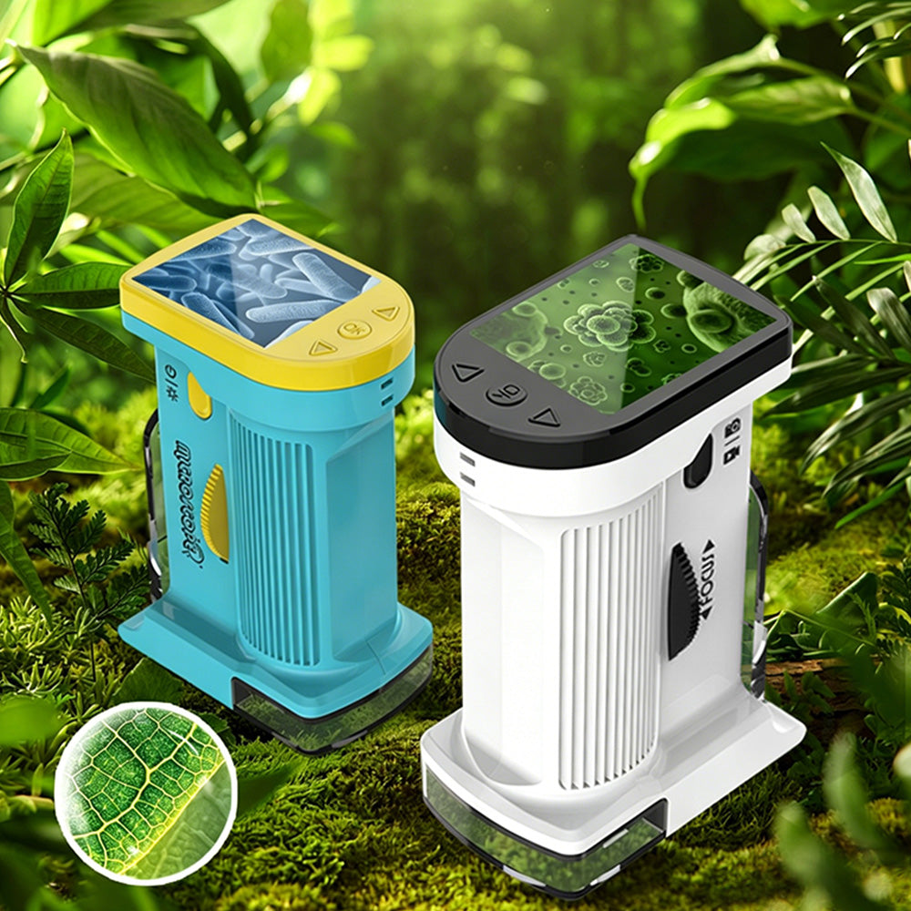 Portable Microscope for Little Ones with 1000X Magnification HD Screen and Rechargeable Educational Toy