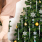 18Pcs Hanging Acrylic Christmas Snowflake Icicle Drop Ornaments for Xmas Tree