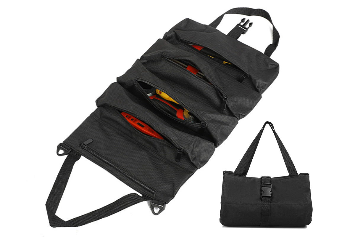 5 Pockets Tool Roll Organizer Bag Oxford Cloth Storage for Mechanics