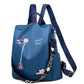Women's Floral Embroidered Anti Theft Backpack