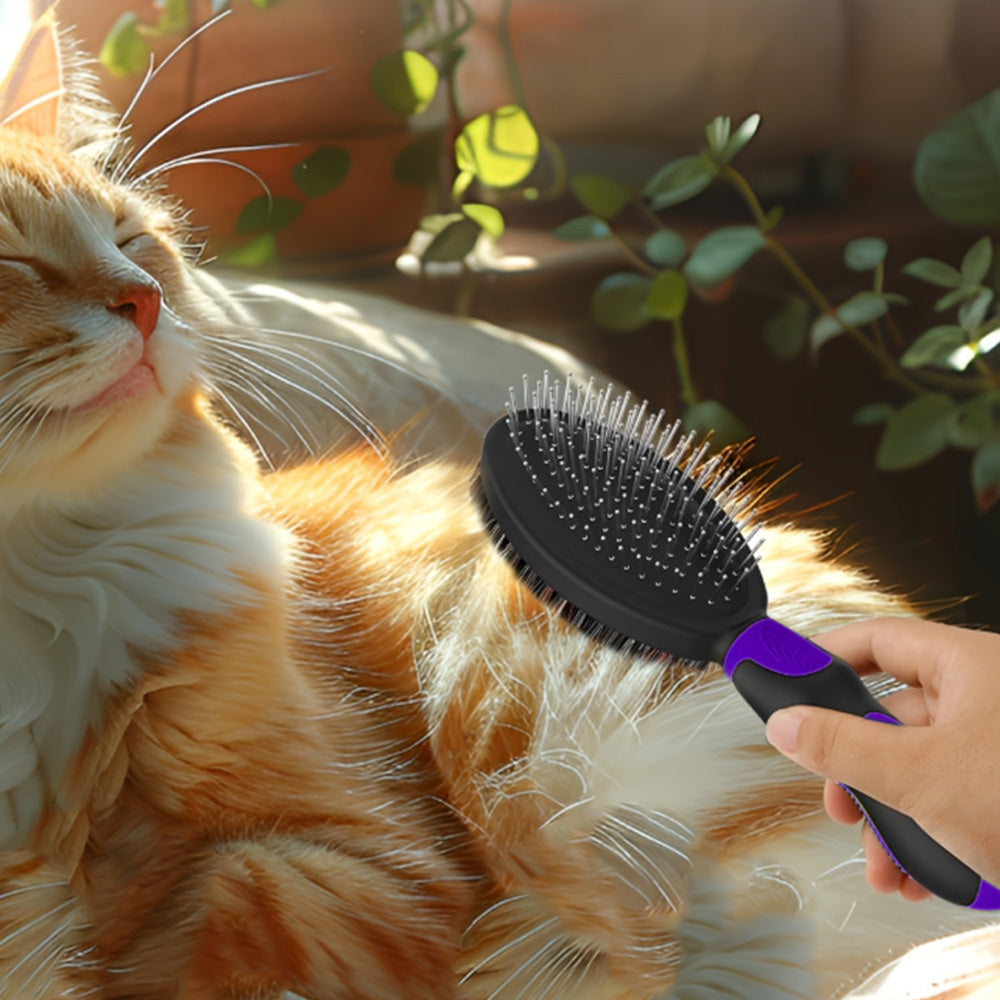 2PCS Pet Grooming Tools Pet Bath Brush Deshedding Dog Brush Suitable For Dogs Cats and Horses