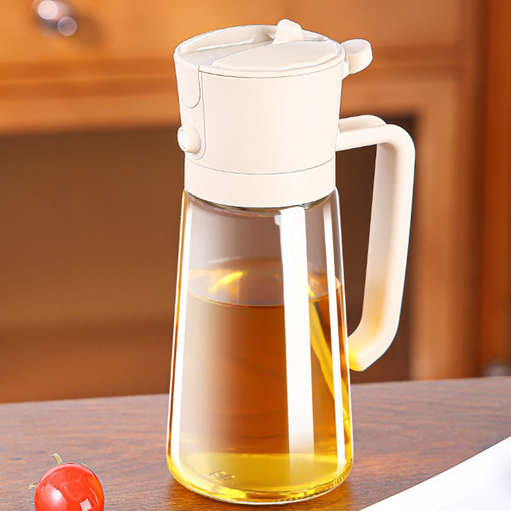 2 in 1 Olive Oil Dispenser with Pouring and Spraying Function 470ml Capacity