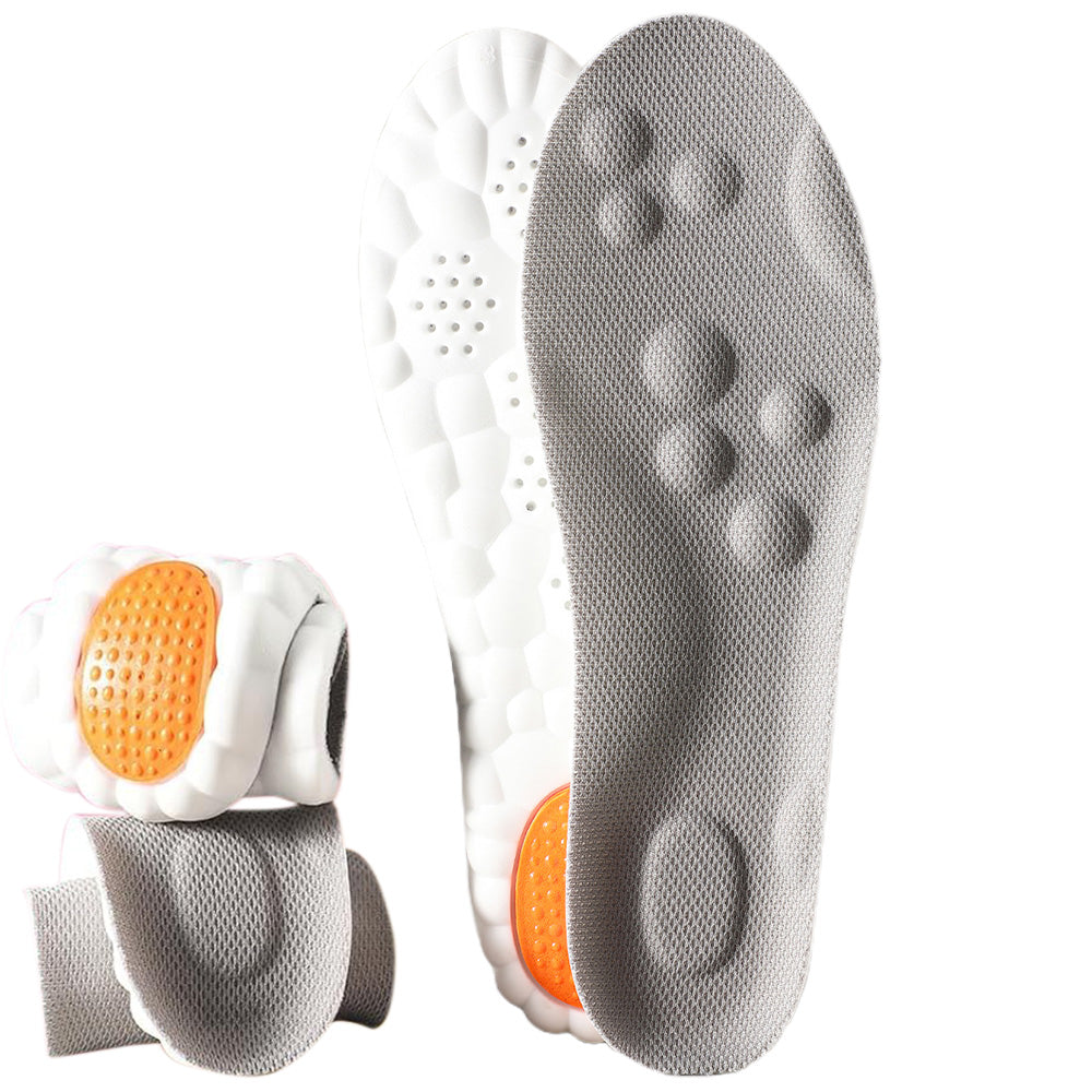 Pair of 4D Cloud-Soft Cushioning Insoles-Grey